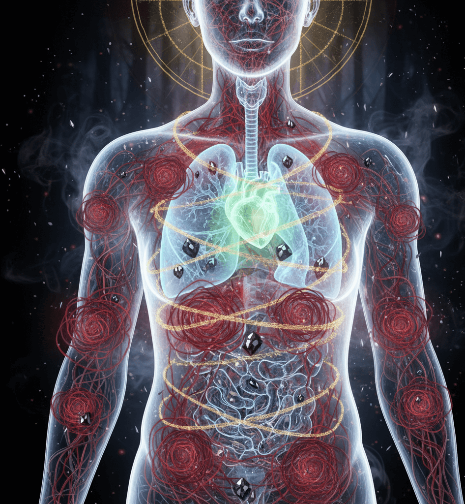 Illustrazione corpo-emozioni (petto, respiro, tensioni) rabbia e reazioni corporee